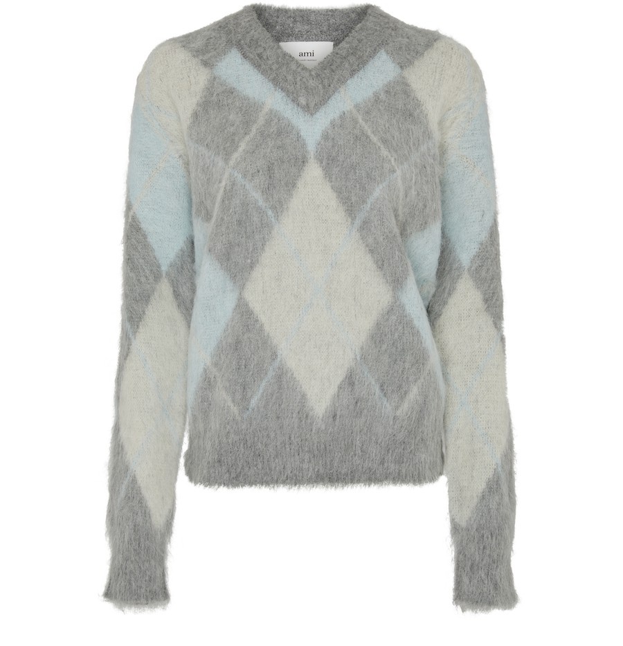 Argyle brushed sweater - 1