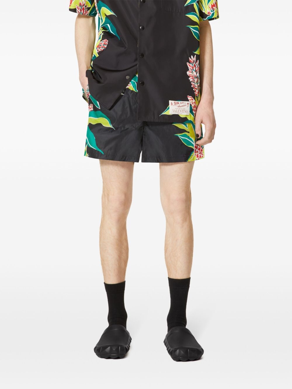 Volcano-print swim shorts - 3