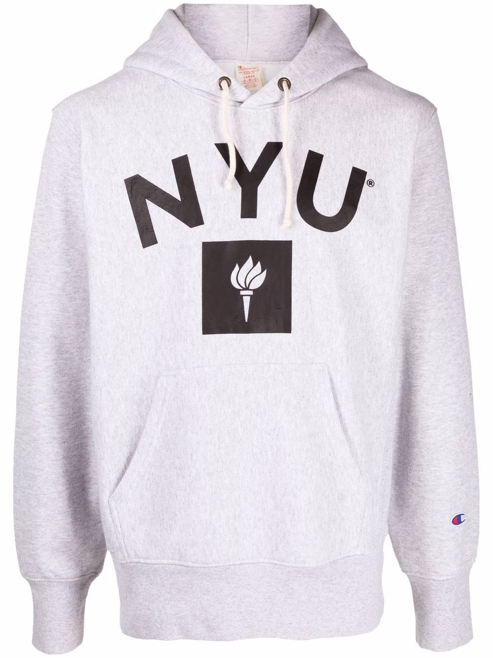 NY University-print fleece hoodie - 1