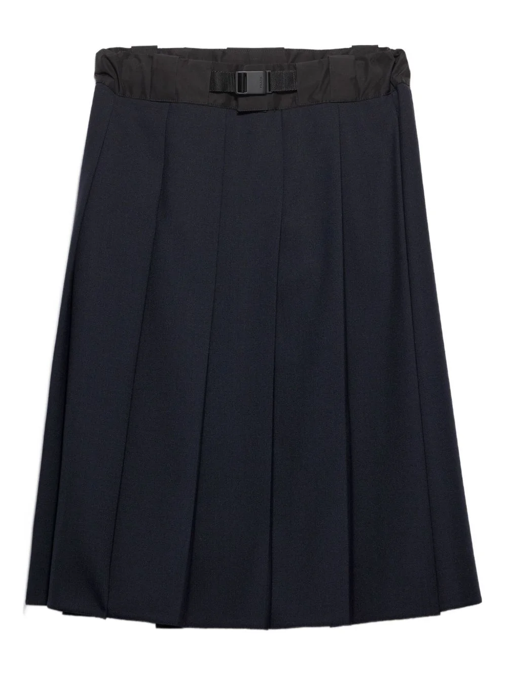 pleated buckle-belt midi skirt - 1
