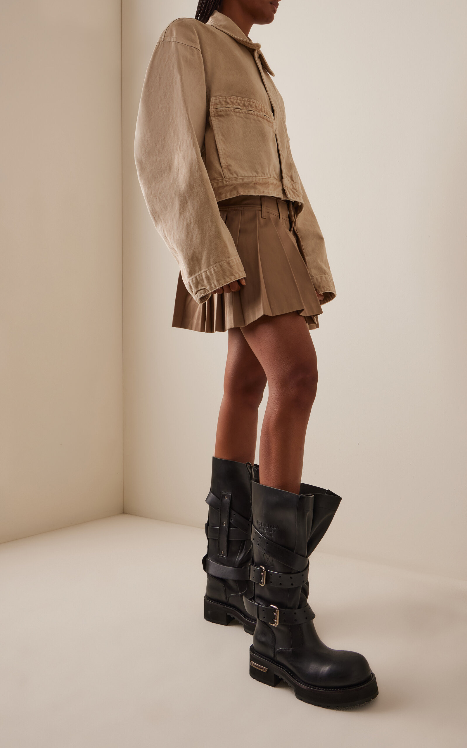 Venom Leather Platform Knee Boots black - 2