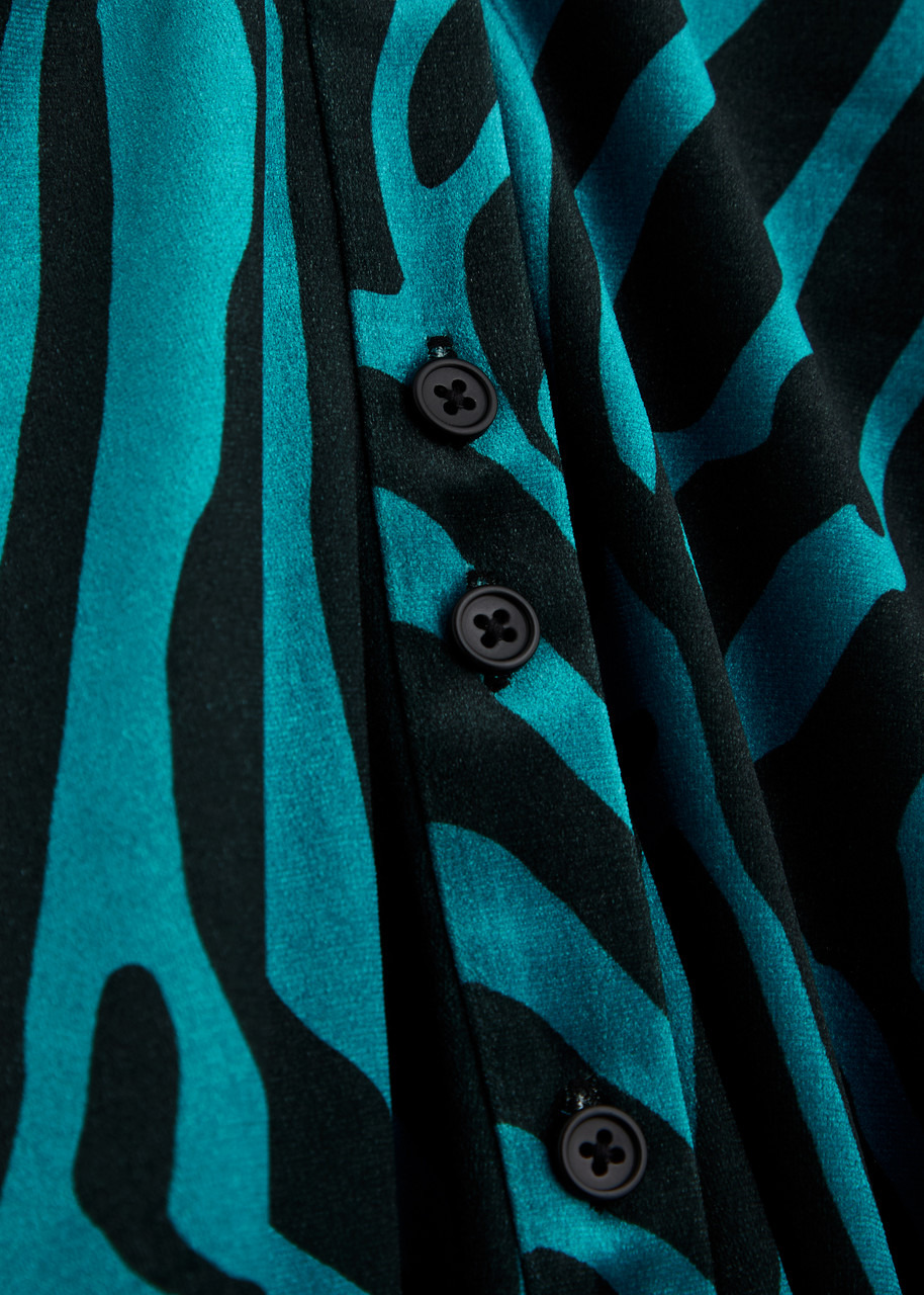 Diane Von Furstenberg Soluck Zebra-print Velvet Shirt - 5