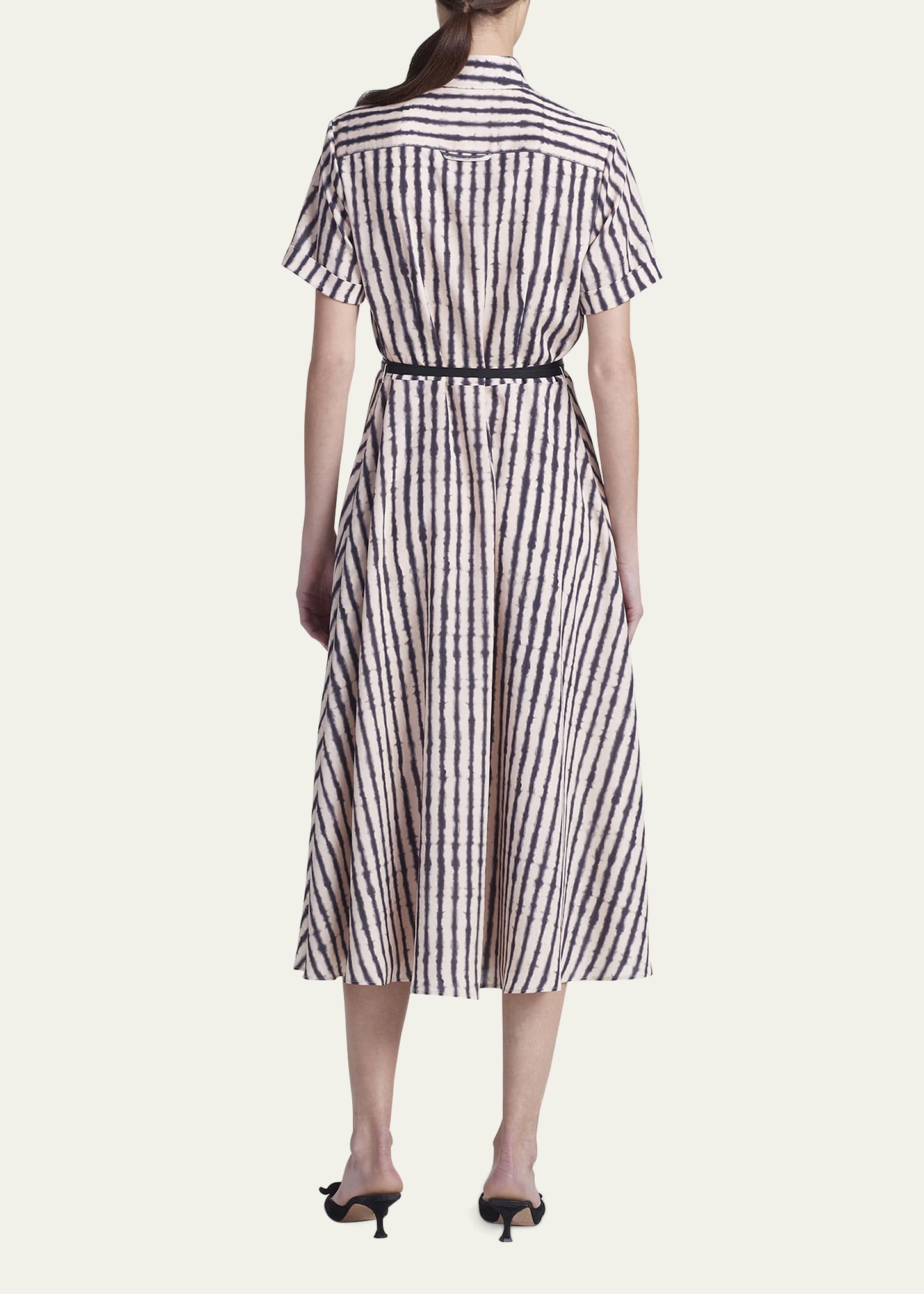 Kiera Abstract Stripe Midi Shirtdress with Belt - 3
