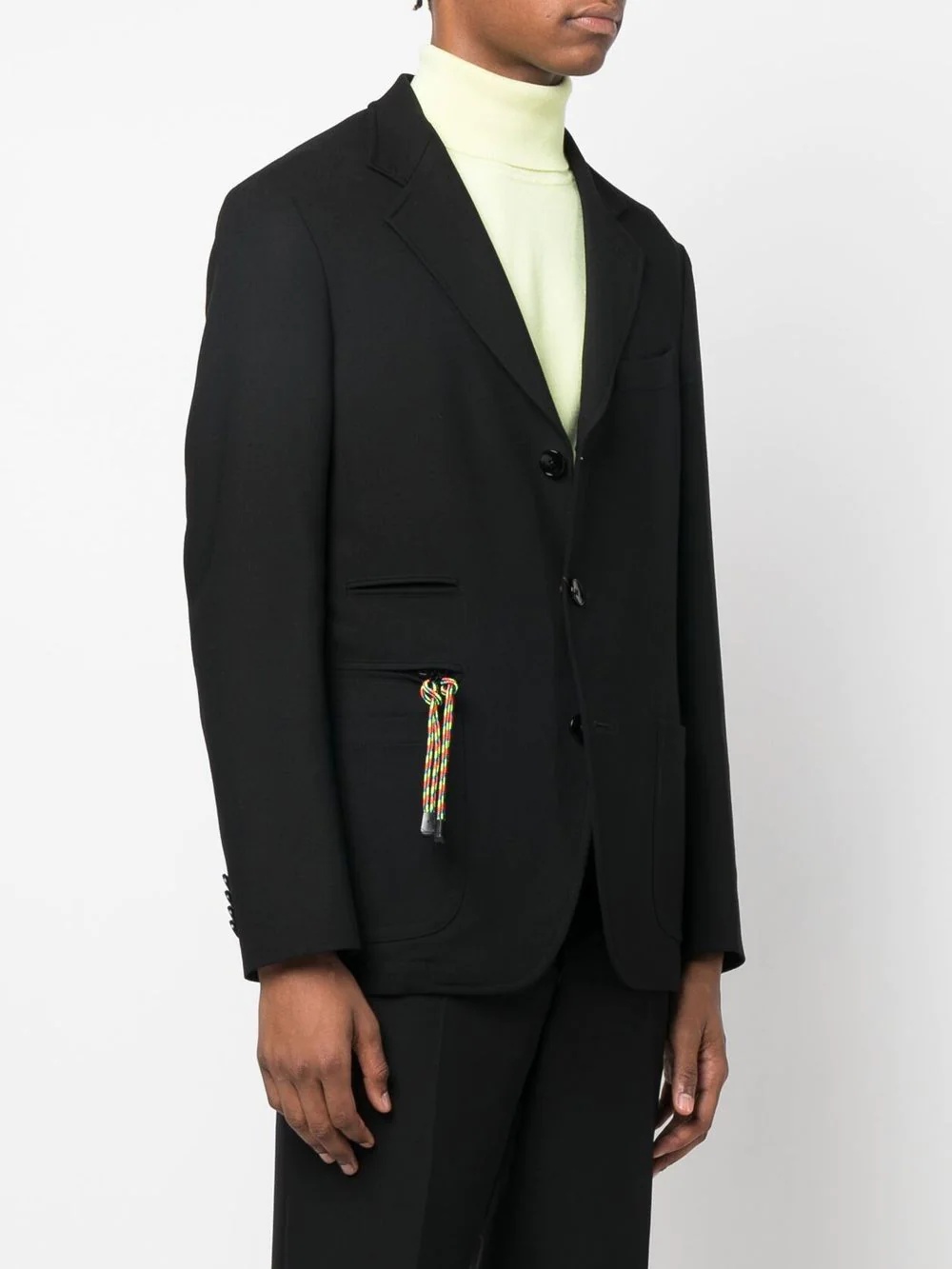 single-breasted multi-pocket suit jacket - 3