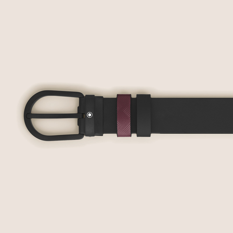 Montblanc HORSESHOE BUCKLE CASSIS/BLACK 30MM REVERSIBLE LEATHER STRAP outlook