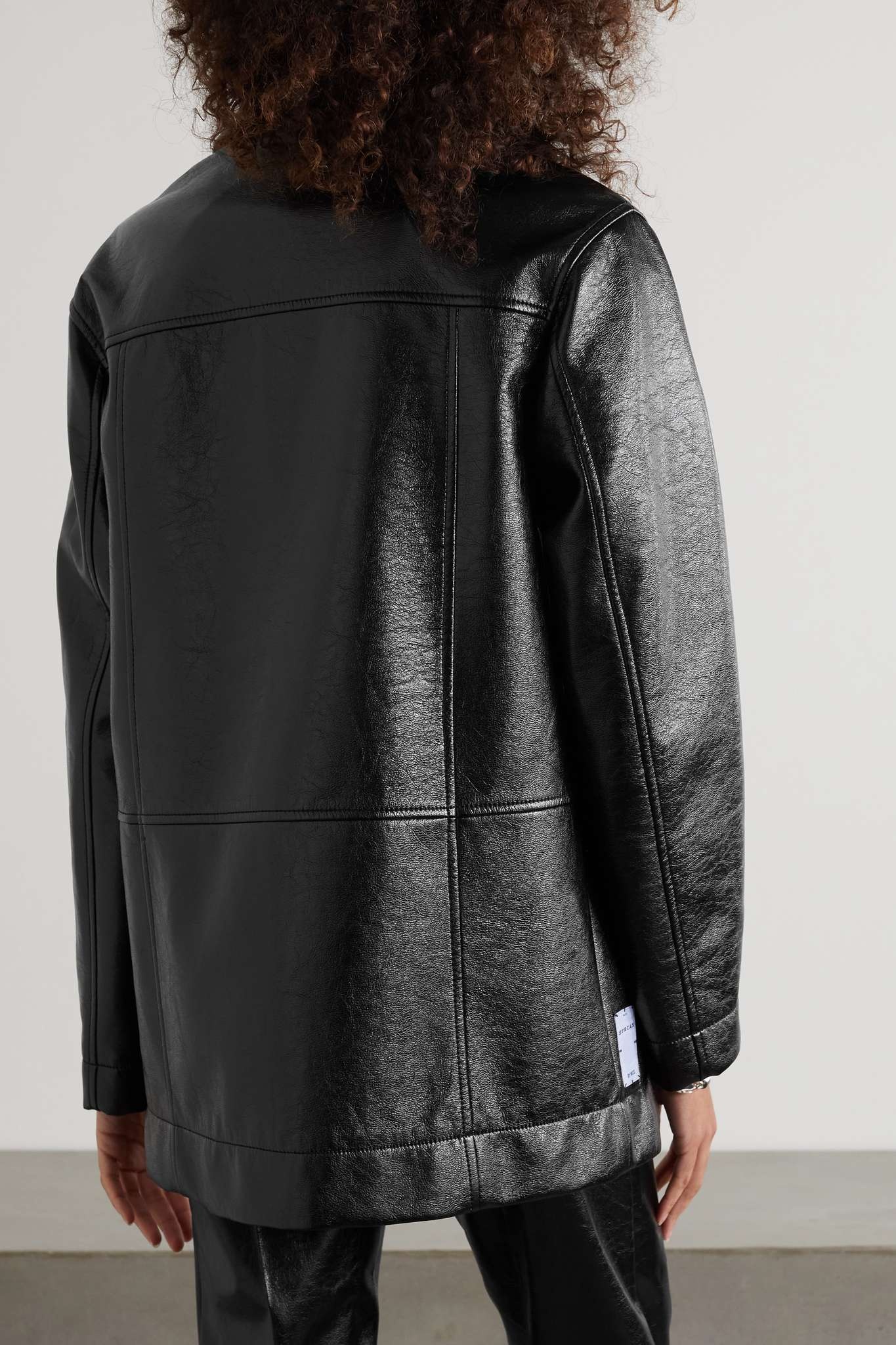 Striae faux leather jacket - 4