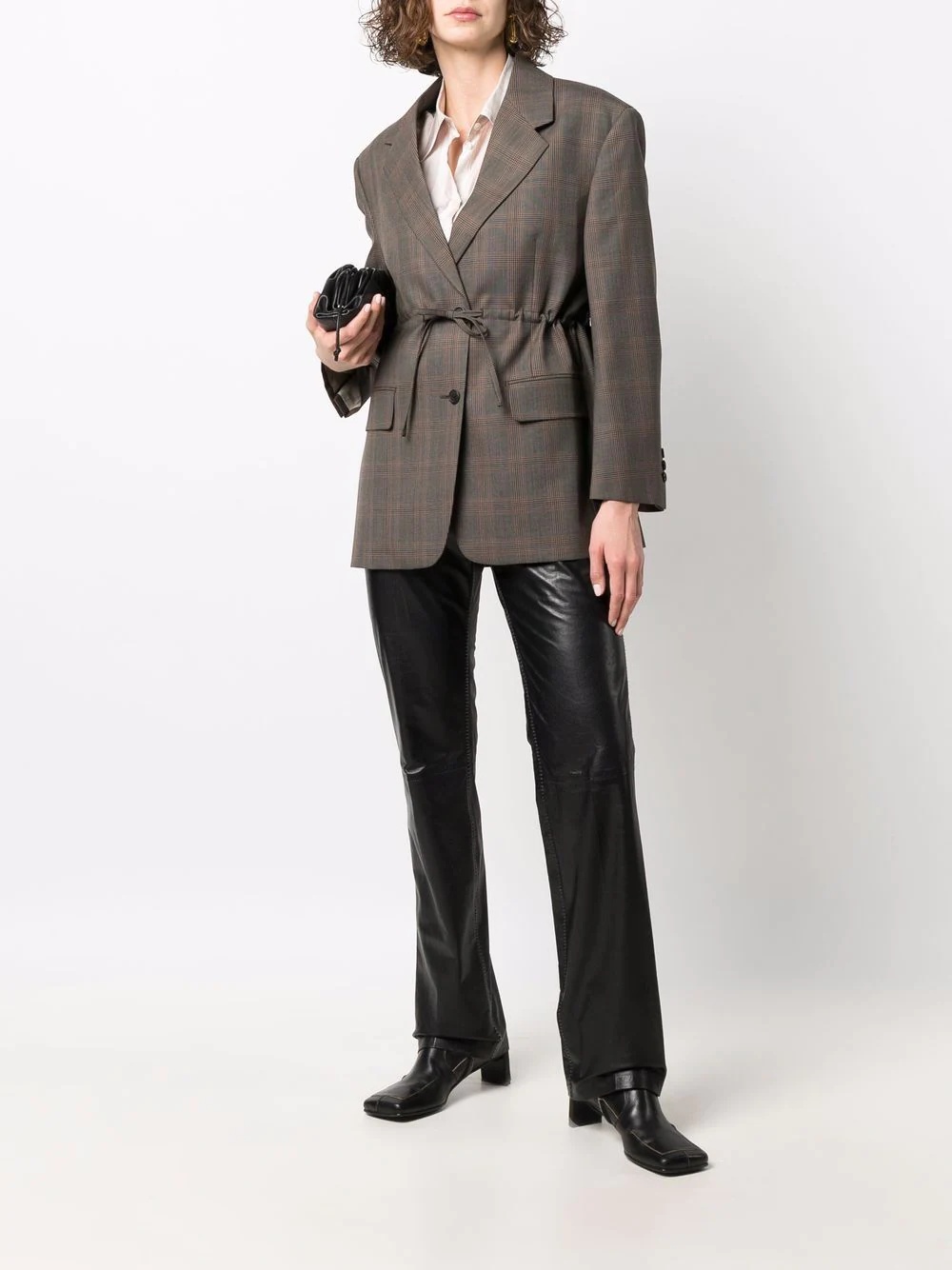 checked wool blazer - 2