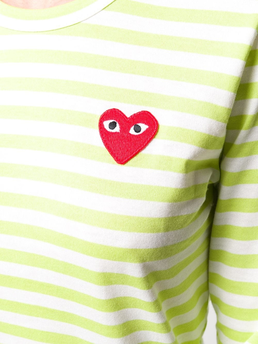 heart print striped T-shirt - 5