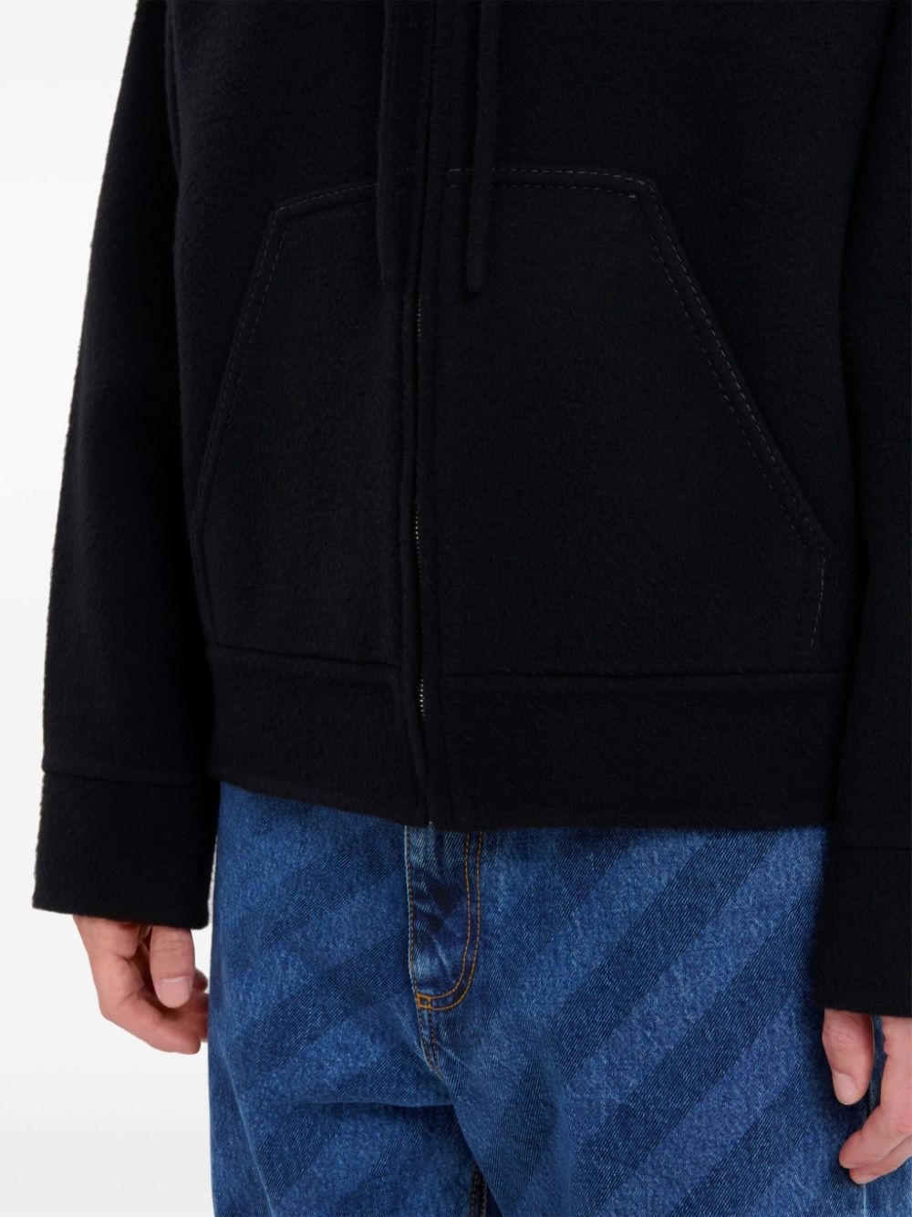 logo-embroidered hooded jacket - 6