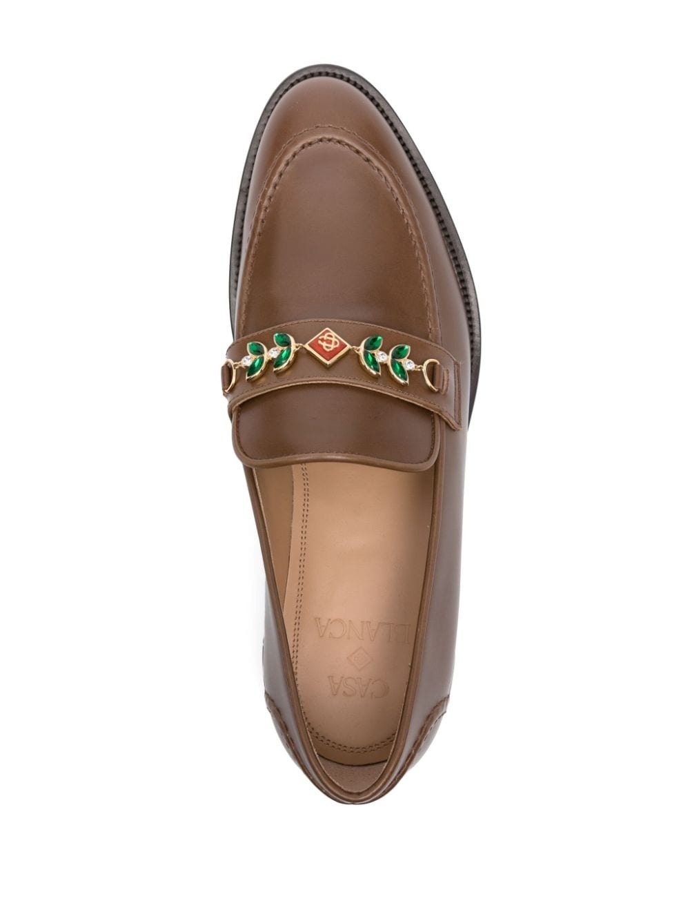 embellished leather loafers - 4