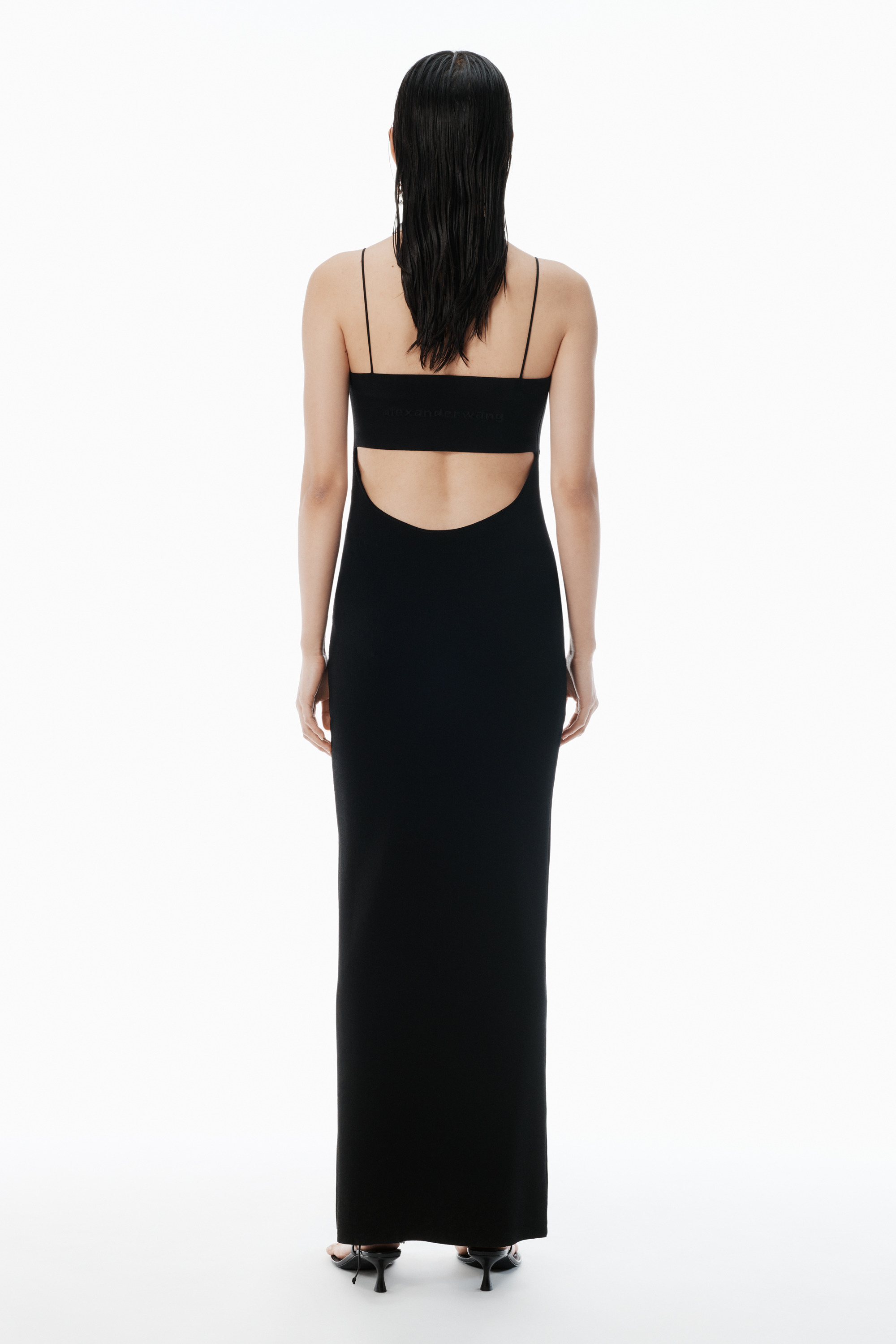 Black Logo Jacquard Slip Dress - 5