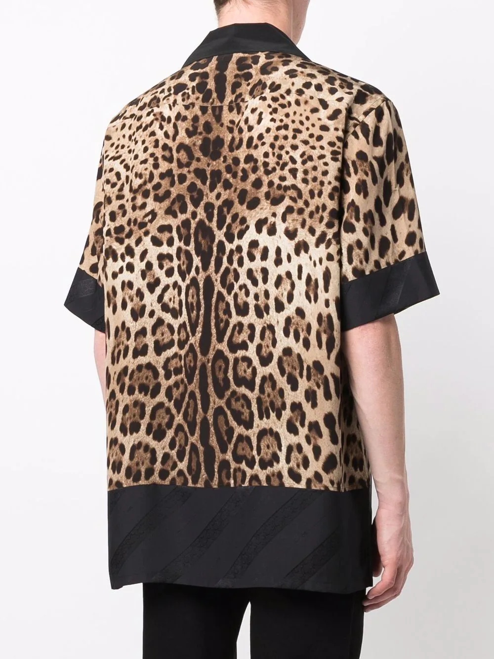 leopard-print short-sleeve silk shirt - 4