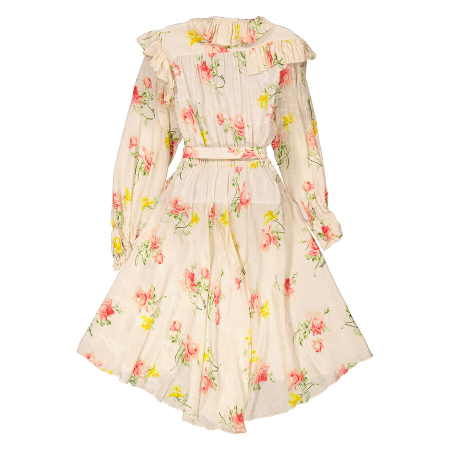 Balenciaga Ladies Vintage Flower Off-Shoulder Dress - 2