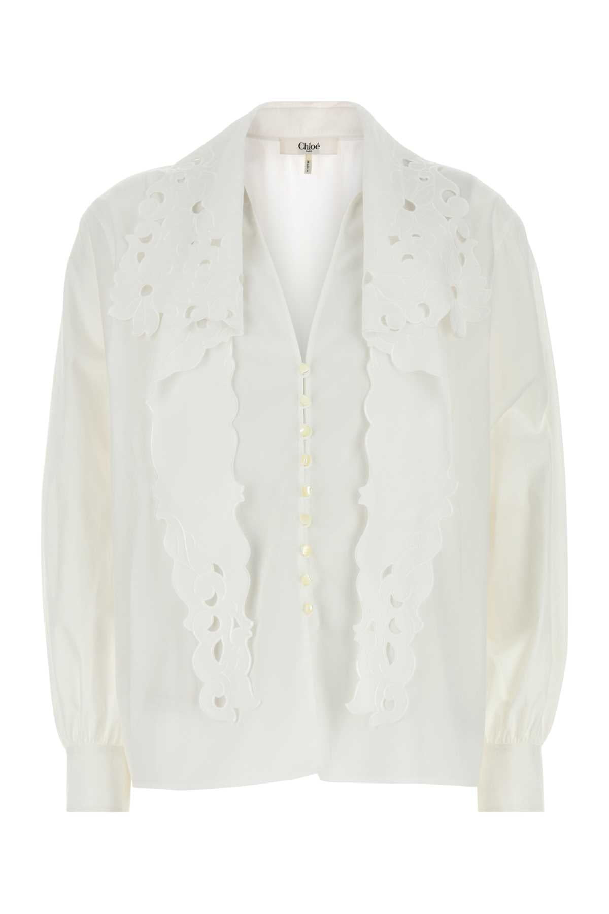 Chloe Women White Poplin Shirt - 1