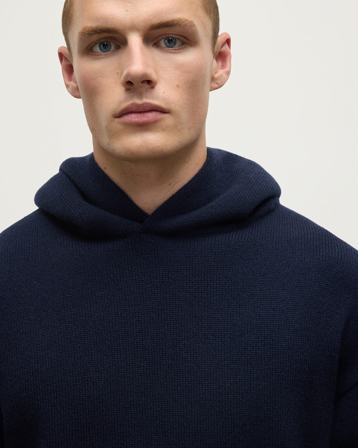 Navy Cashmere Hoodie - 5
