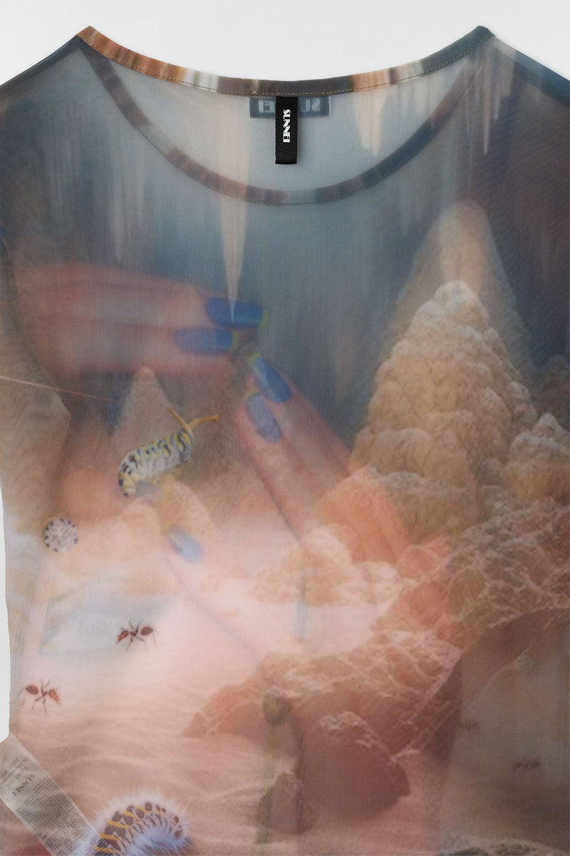 LONGSLEEVE SHEER TOP / Pascale print 5