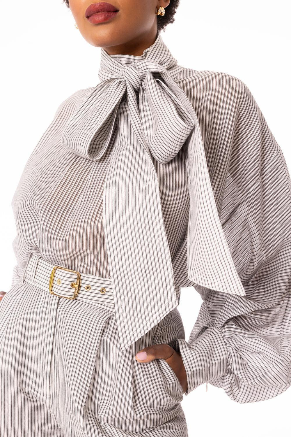 Hypnotic Striped Blouse - 5