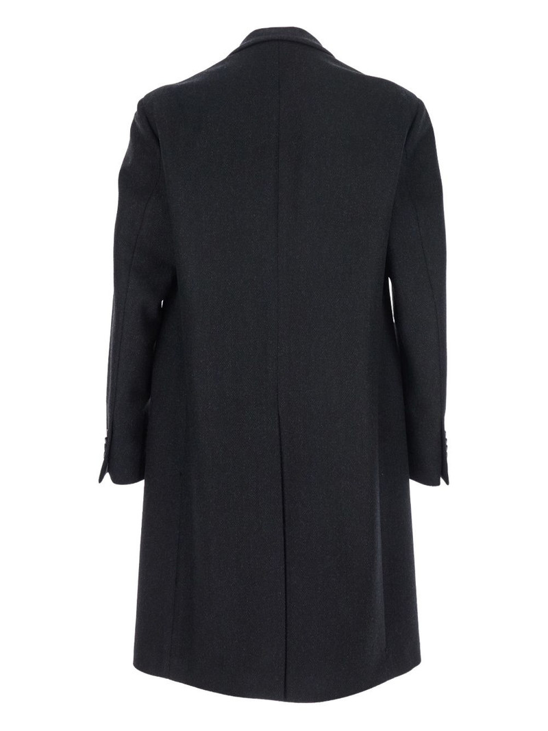 LARDINI herringbone flower-embellished coat outlook
