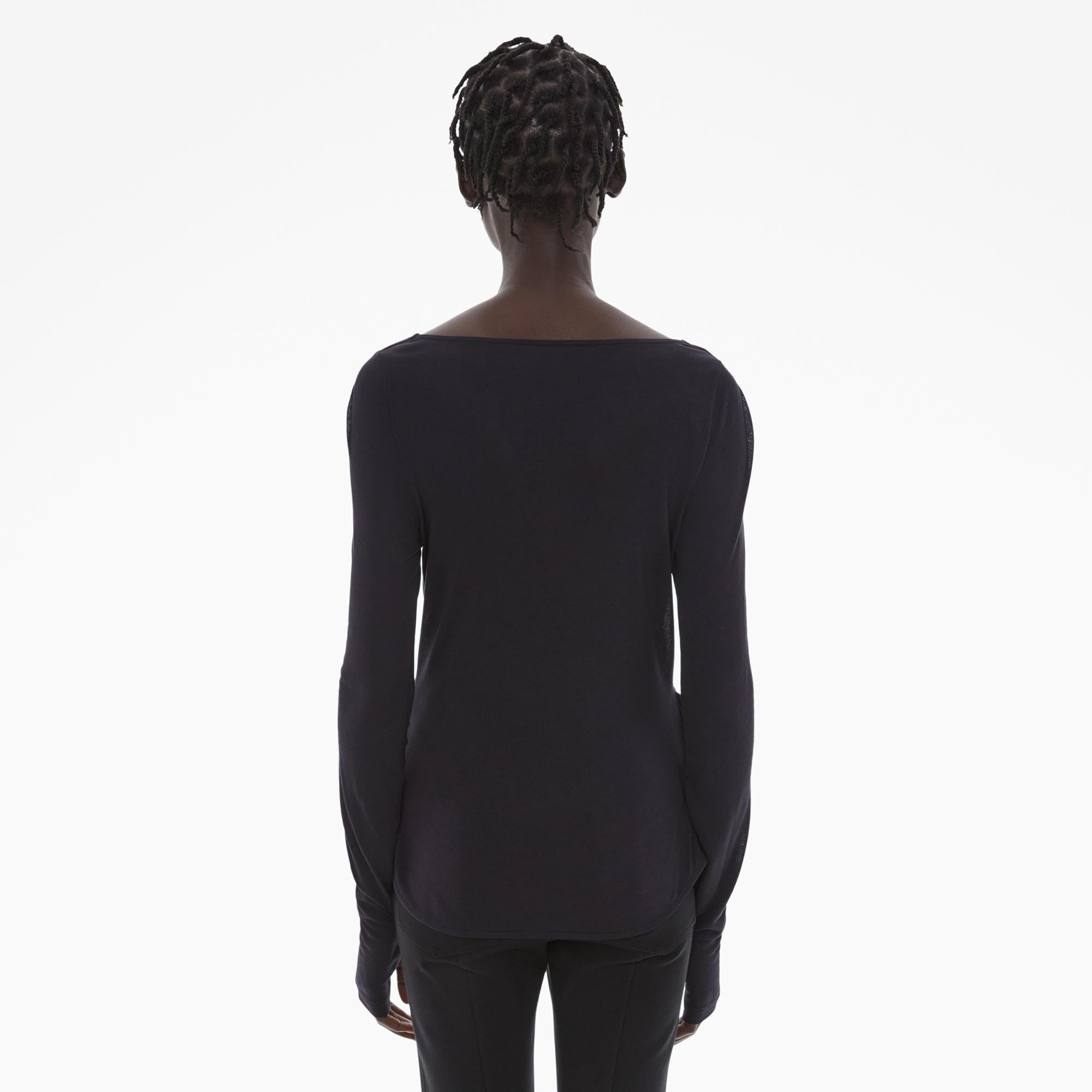 RIBBED COWL NECK TOP - 4