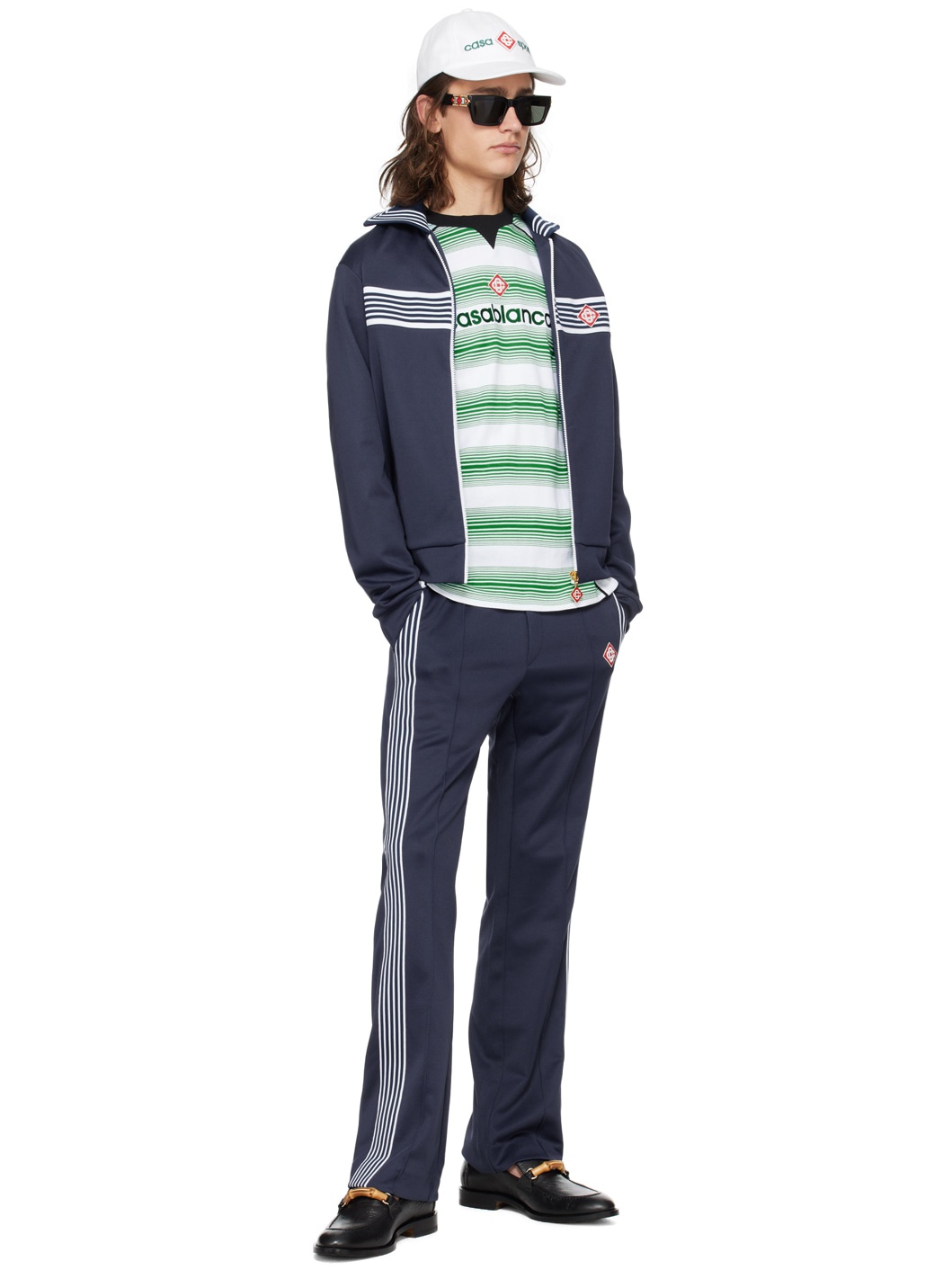 Navy Stripe Sweatpants - 4