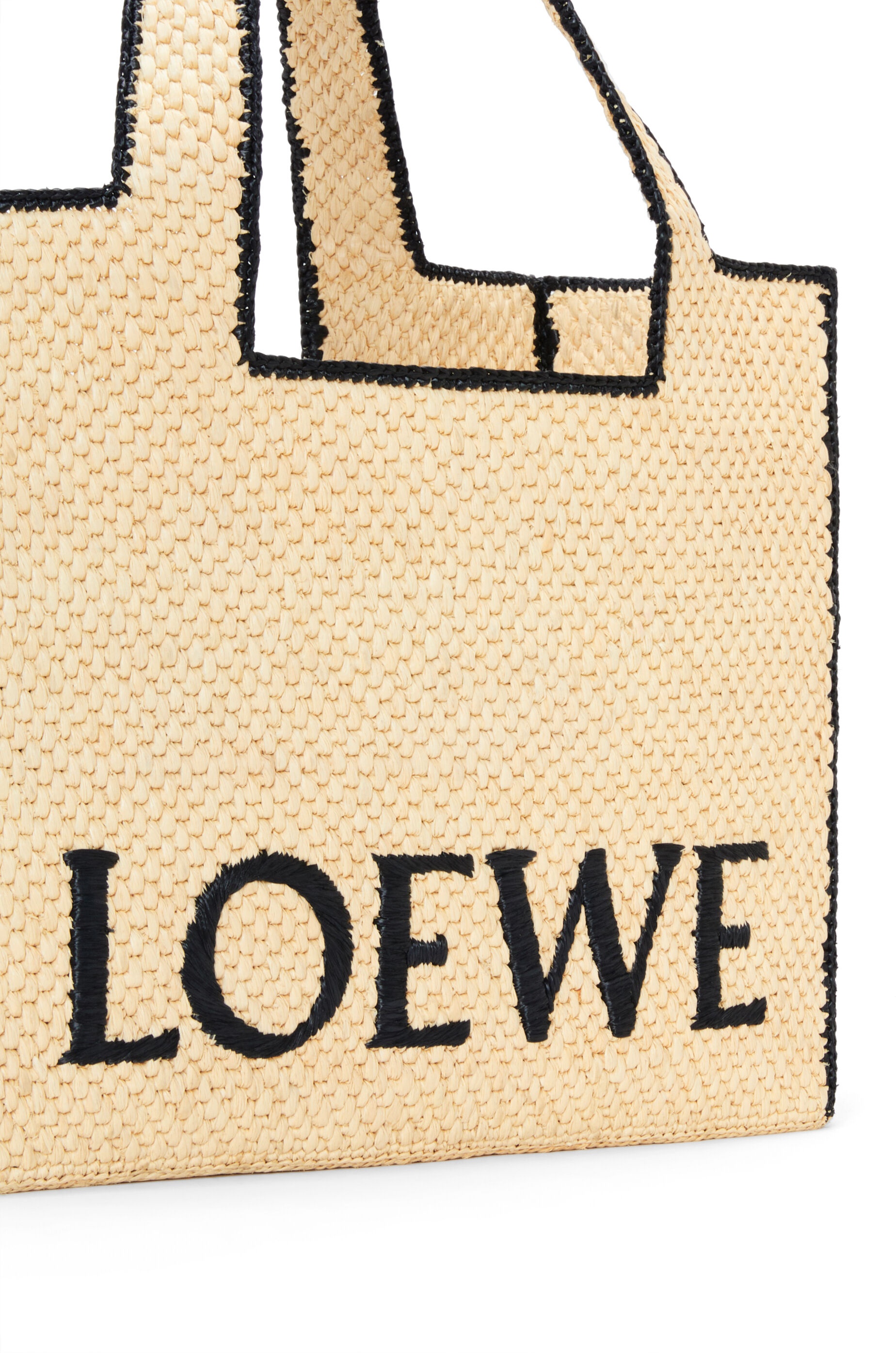 Large LOEWE Font Tote in raffia - 6