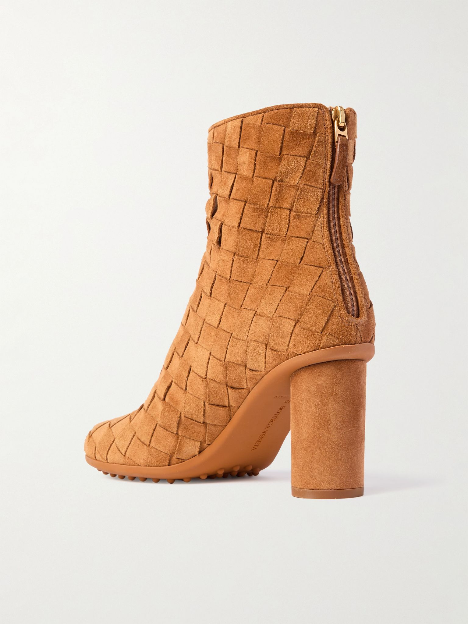 Atomic intrecciato suede ankle boots Camel - 3