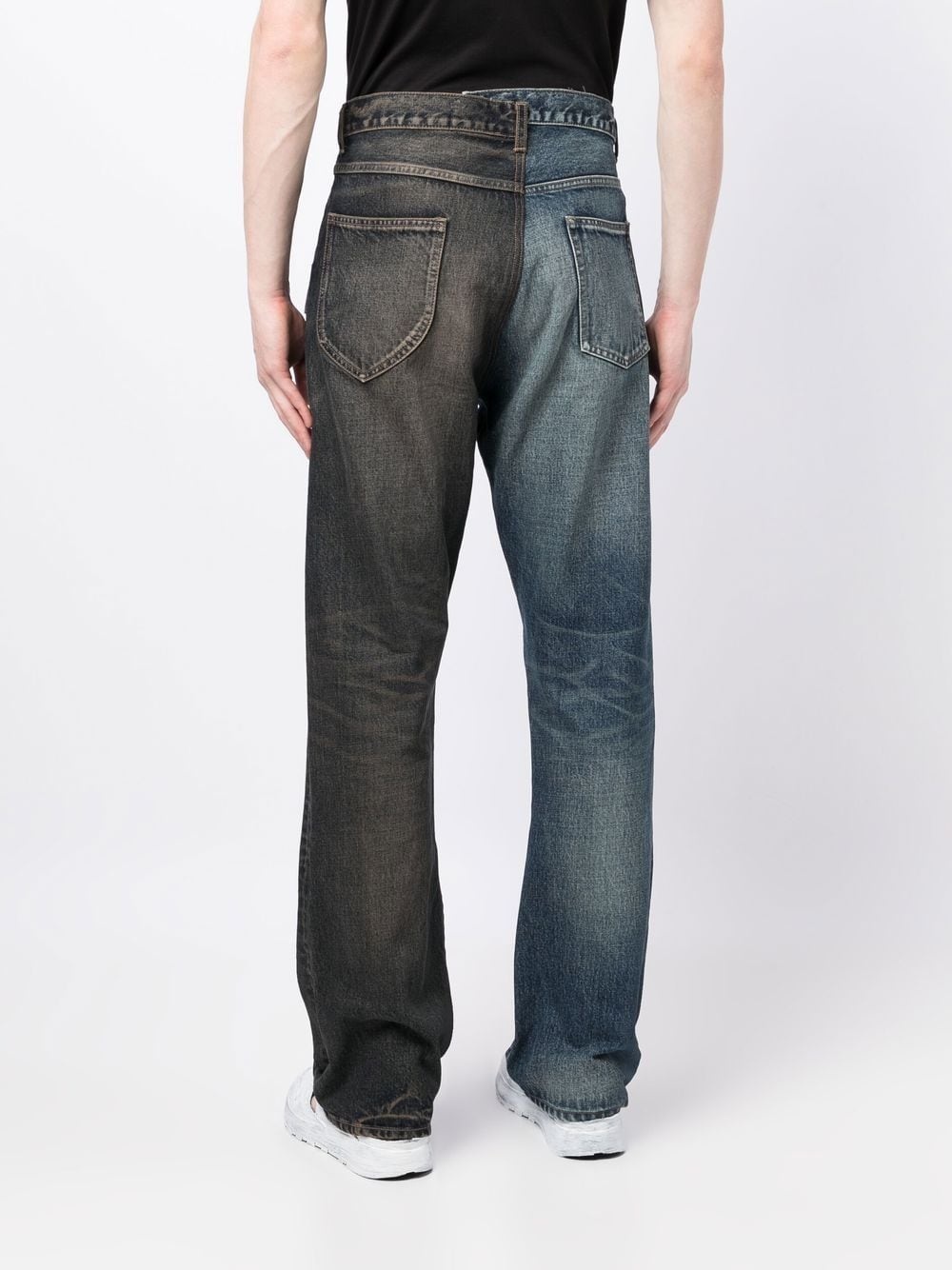 two-tone straight-leg jeans - 4