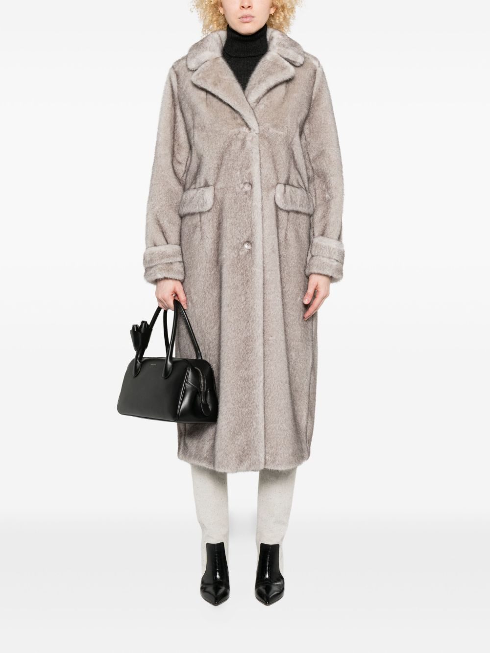 notched-lapel welt-flap-pocket coat - 2