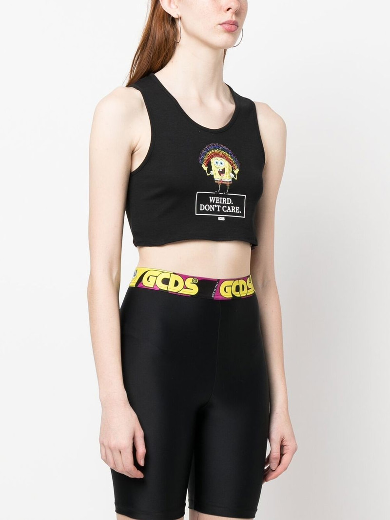 graphic-print cropped vest 3