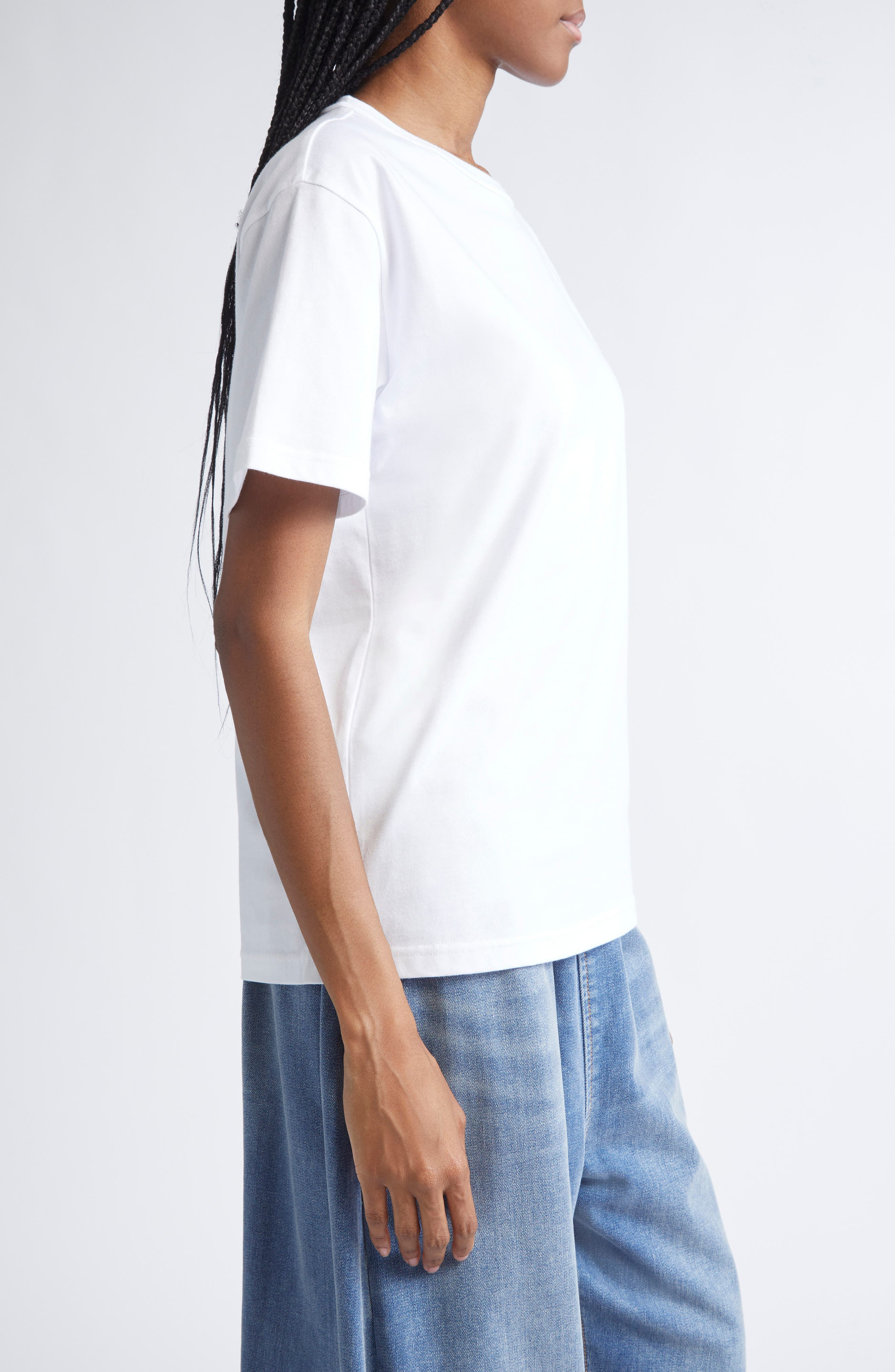 Alexander Wang Puff Logo Cotton Jersey T-Shirt in White at Nordstrom - 3