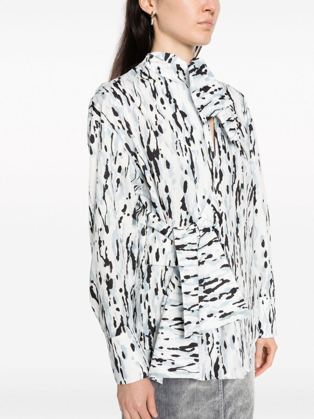 graphic-print cotton blouse - 5