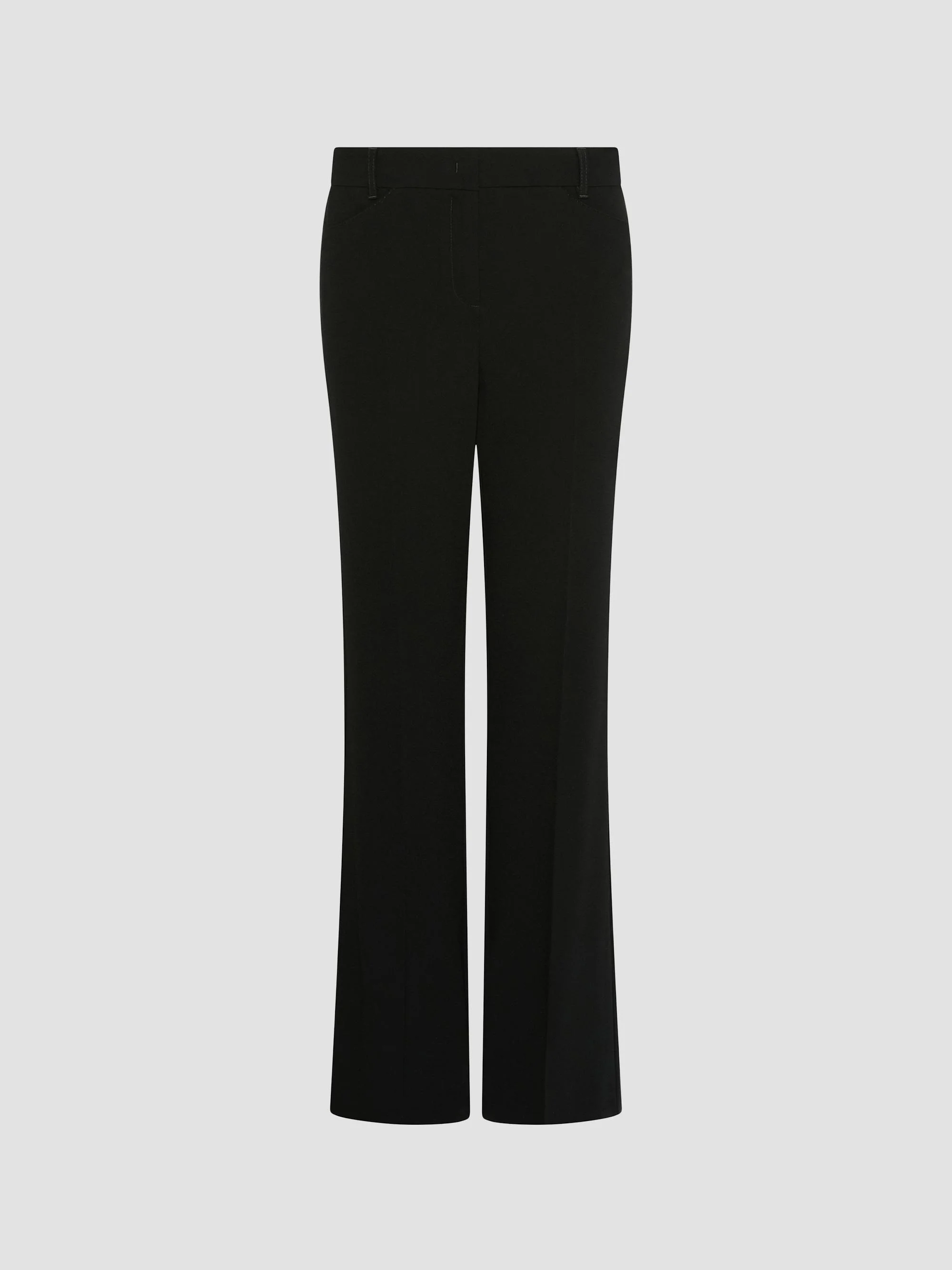 Women's Mini Flare Crêpe Envers Satin Trousers - Black - 1