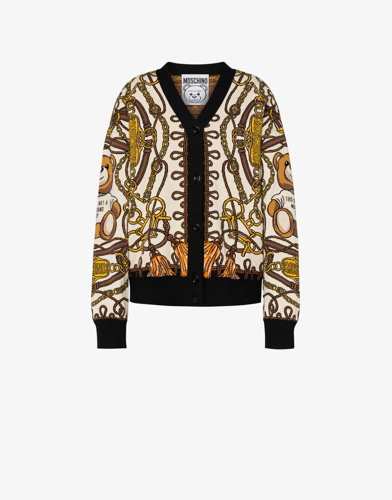 MILITARY TEDDY SCARF COTTON CARDIGAN 1