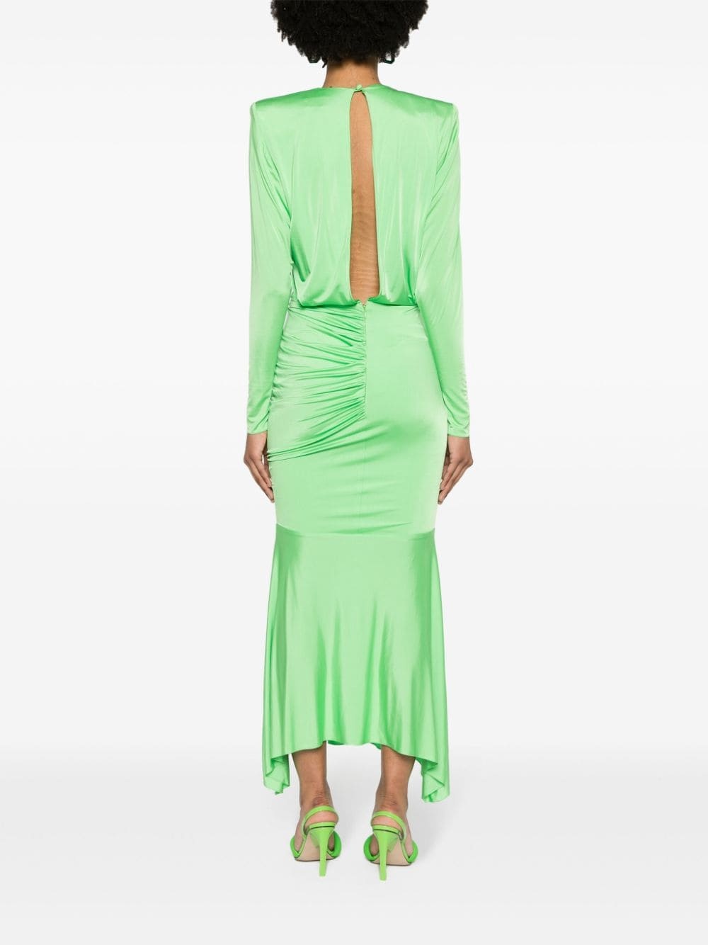 pleated satin maxi dress - 4