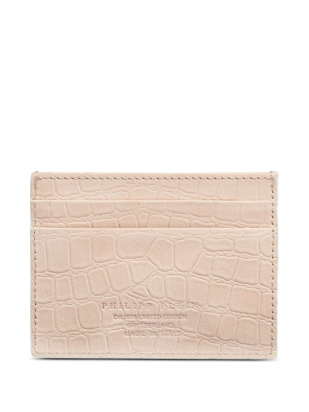 crocodile-print logo-plaque cardholder - 2