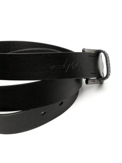 Yohji Yamamoto logo-debossed leather belt outlook
