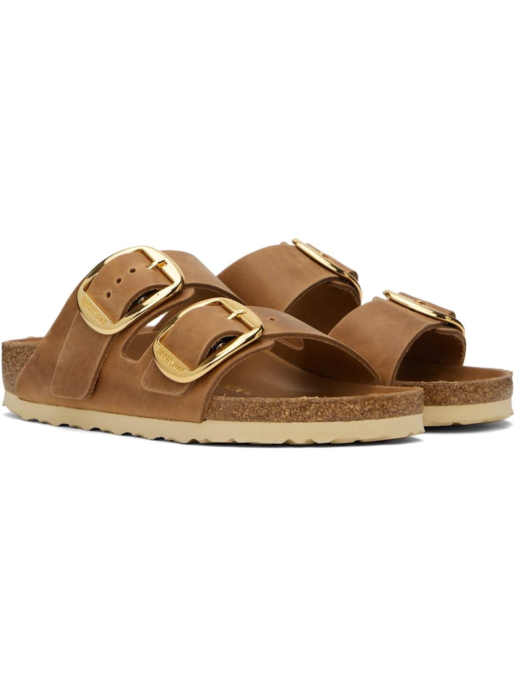 Brown Narrow Arizona Big Buckle Sandals - 4