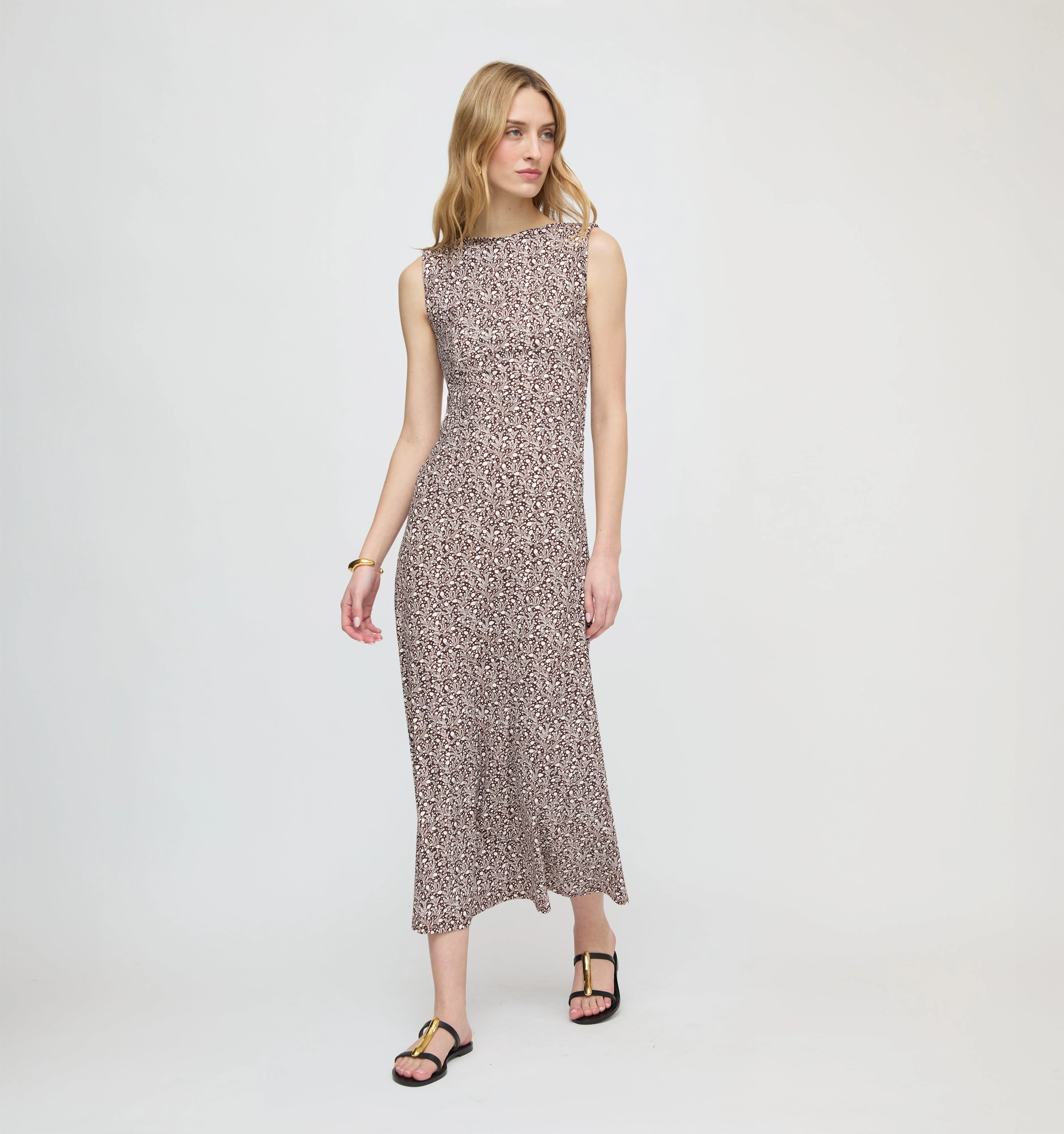 The Sloane Dress - Chocolate Ditsy Thistle - 1