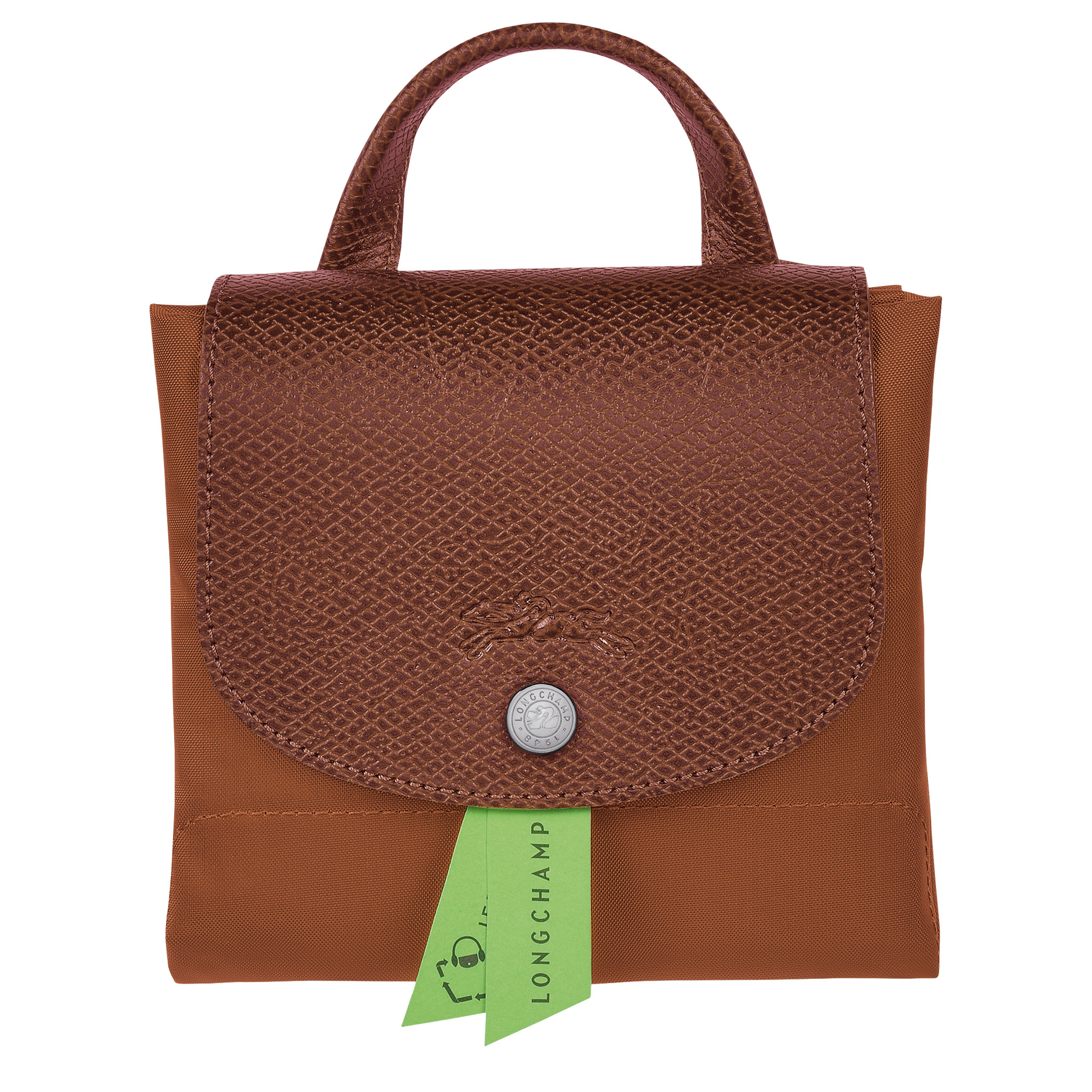 Le Pliage Green Pouch with handle Cognac - Recycled canvas