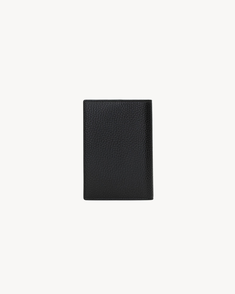 SAINT LAURENT TINY CASSANDRE PASSPORT CASE IN GRAINED LEATHER outlook