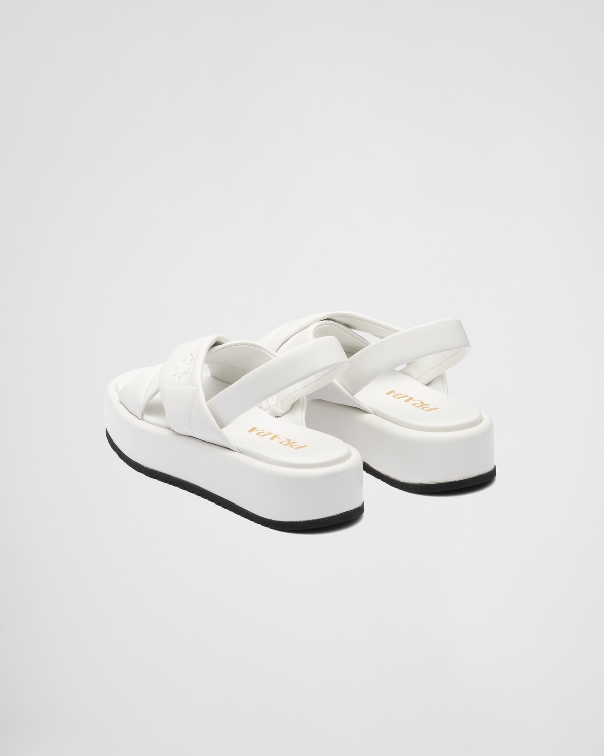 Quilted nappa leather flatform sandals - 5