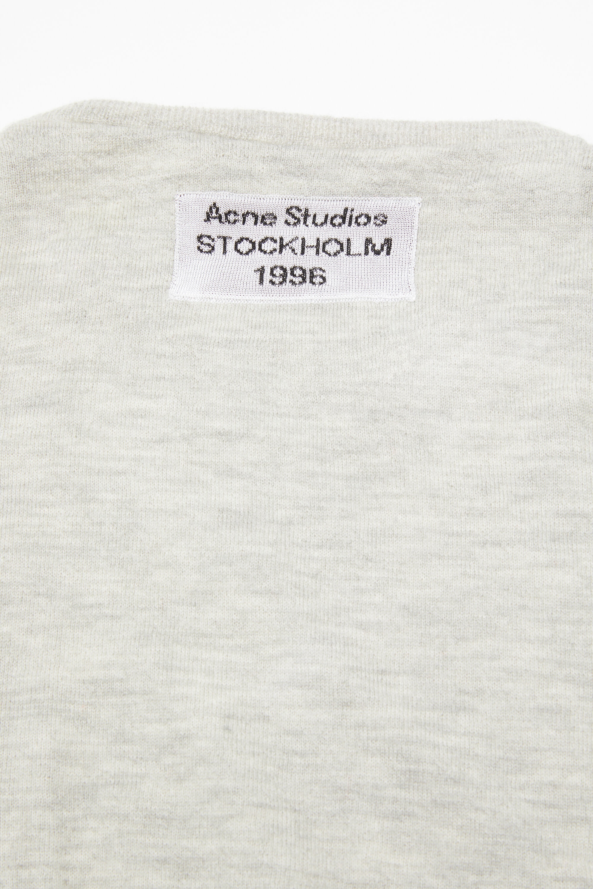 Crew neck jumper cashmere - Light Grey Melange - 5