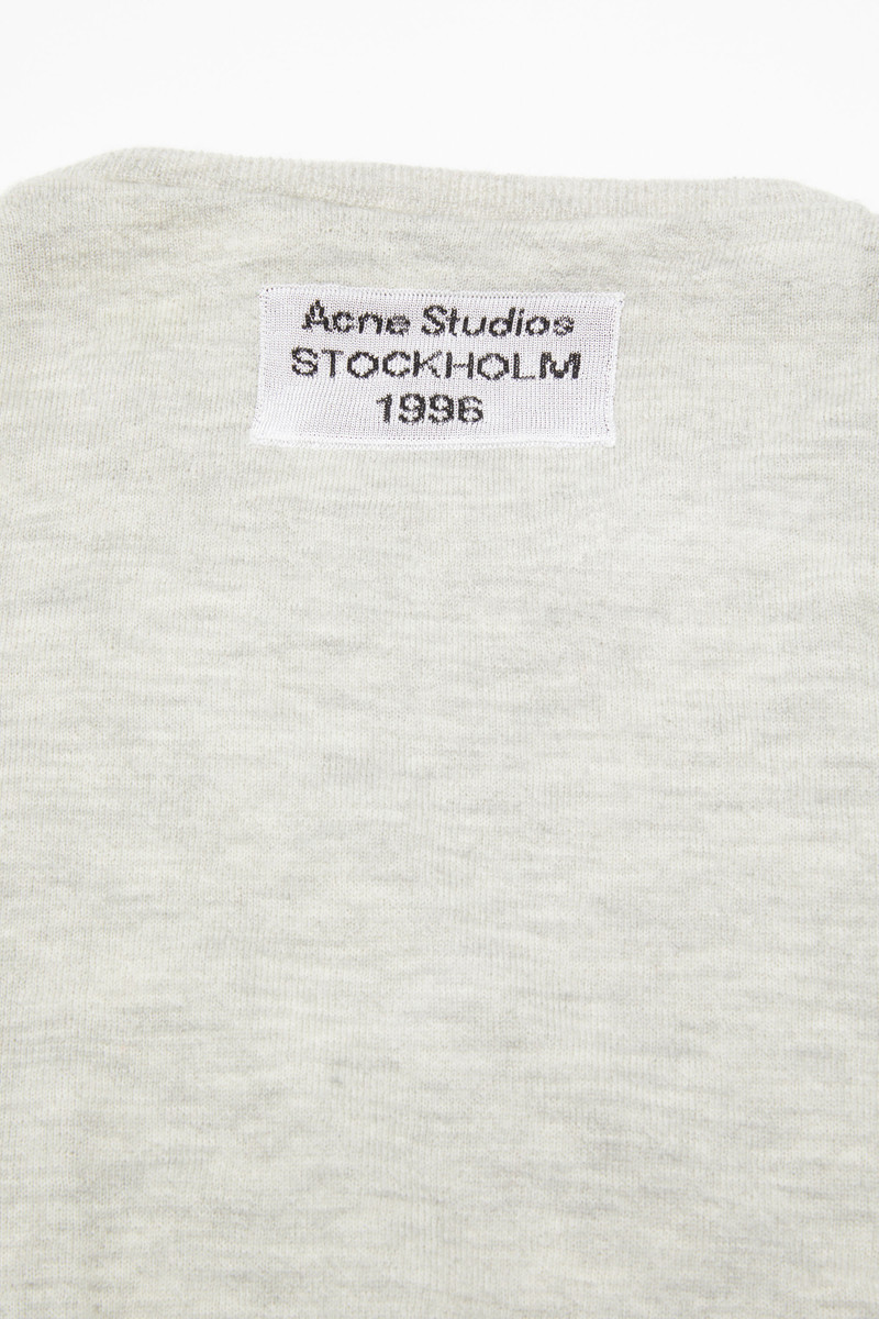 Crew neck jumper cashmere - Light Grey Melange 5