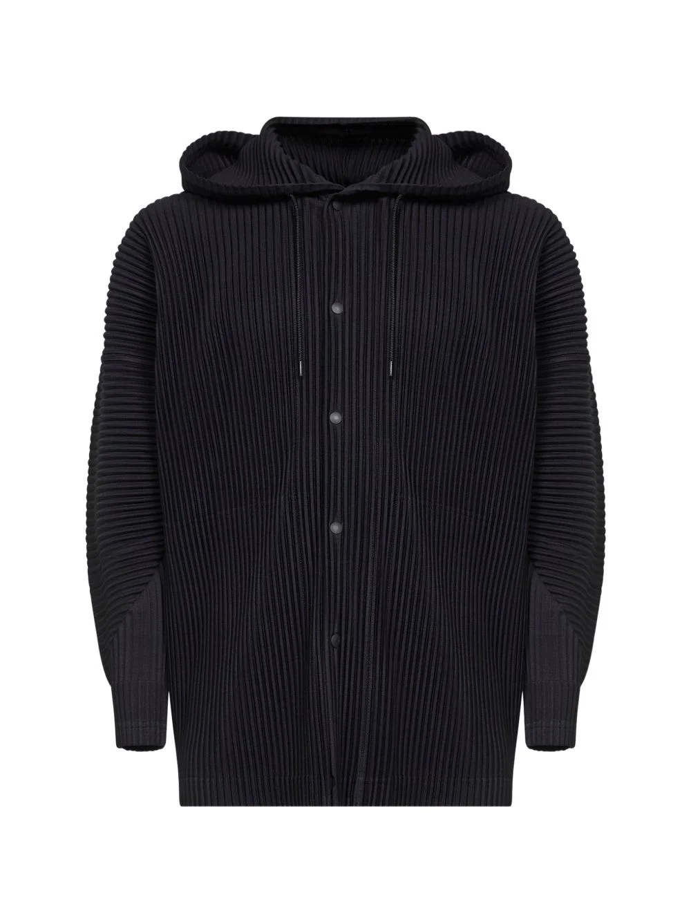 pleated-design hooded jacket - 1
