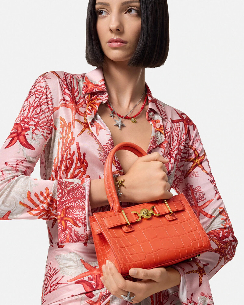 Croc-Effect Medusa '95 Small Tote Bag 5