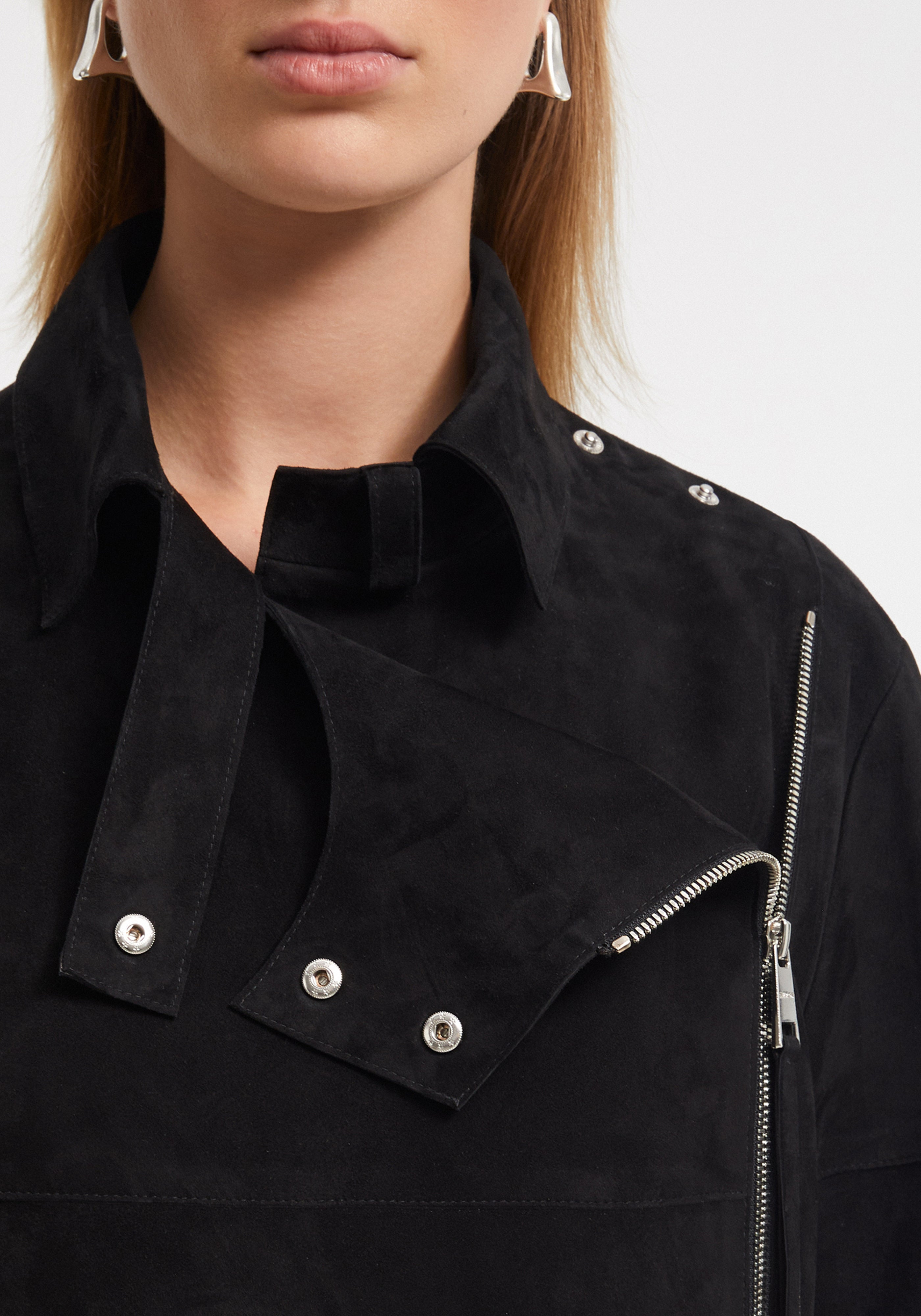 CECILE
Asymmetrical zip suede jacket - 4