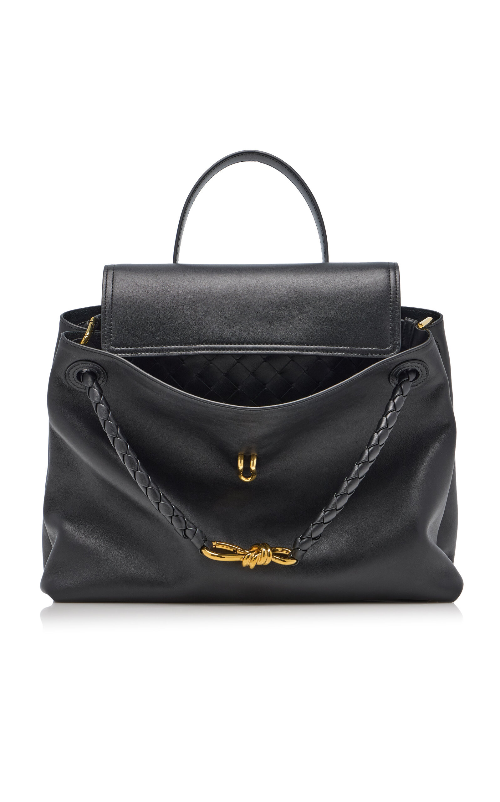 Medium Andiamo Leather Top Handle Bag black - 7