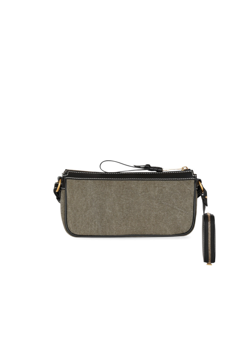 B-Army canvas clutch bag with leather inserts 3