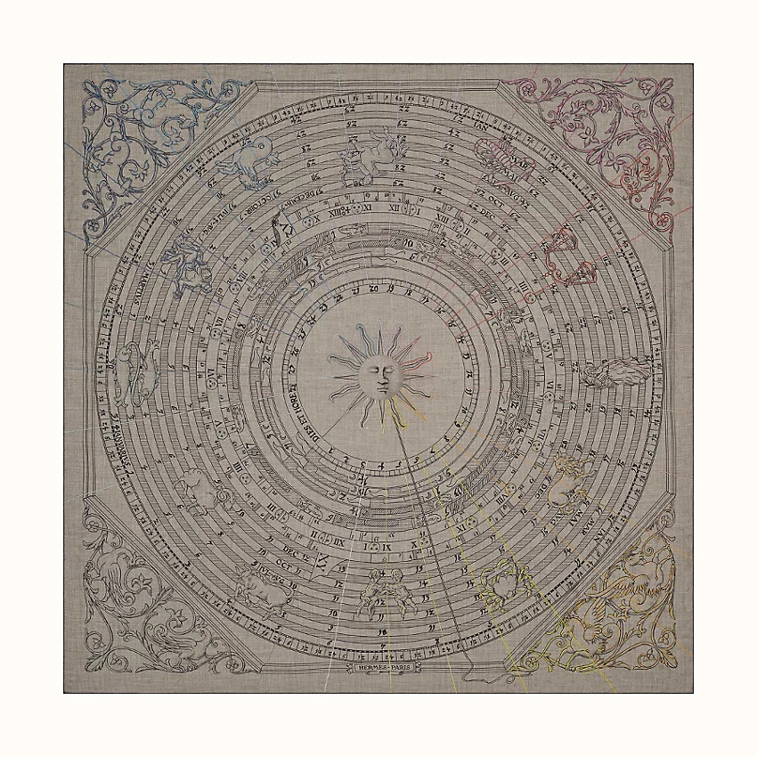 Astrologie Chromatique embroidered shawl 140 - 1
