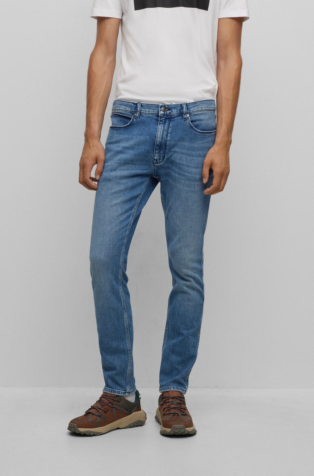 EXTRA-SLIM-FIT JEANS IN BLUE SUPER-SOFT DENIM - 2